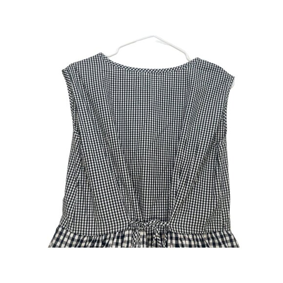 Madewell Gingham Gingham Poplin Dress Women XS Fit Flare Tie Back Preppy Classic - Picture 15 of 16